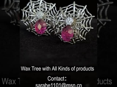 Ruby 925 Sterling Silver Stud Earrings With Swarovski Crystals 4.85g Spider Web