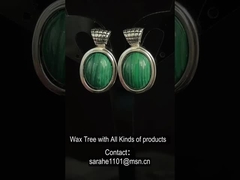 Oval Shape Malachite Stud Earrings 4.75gram 925 Silver Micropave Technology