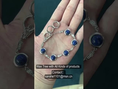 Birthstones 925 Sterling Silver Bracelet   Round Lapis Lazuli Bracelet