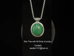 925 Sterling Silver Malachite Pendant 13x15mm Oval Shaped For Women