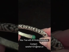 Personalised 925 Sterling Silver Bangles Malachite Bezel Setting For Ladies