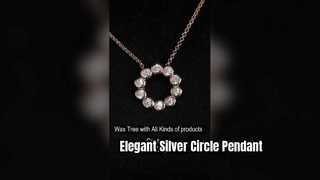 Elegant 925 Sterling Silver Solitaire Circle Pendant RG
