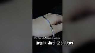 925 Silver CZ Tennis Bracelet Elegant Style