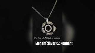 Elegant 925 Sterling Silver Double Circle CZ Pendant