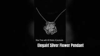 925 Silver Flower CZ Pendant Necklace For Women