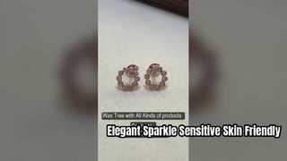 Rose Gold Elegant 925 Sterling Silver CZ Circle Tiny Earrings