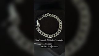 Luxury Silver CZ Cuban Link Bracelet Men
