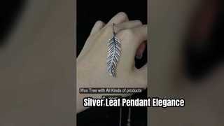 925 Silver Leaf Pendant Necklace Rhodium Plating