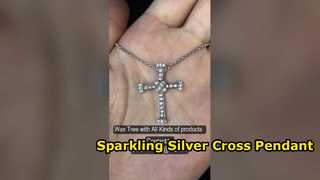 Anti-Allergic White Cross Pendant For Women Silver Plated 1.5mm