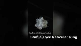 Reticular Silver CZ Ring for Stable Love