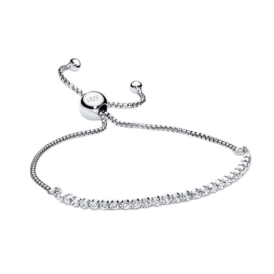 Adjustable Jewellery S925 Sliding Chain Bracelets Tennis Bracelet For Women