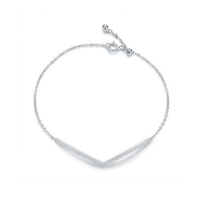Ladies S925 Silver CZ Bracelet Cubic Zirconia Rhodium Plated