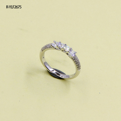 Pear Shaped AAA CZ 925 Silver Ring Prong Setting 2mm Band Fine Jewelry