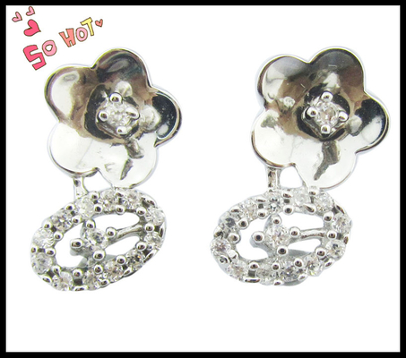 Vintage 925 Silver CZ Earrings Nickel-Free For Casual Occasion Simple Style  Cute Sterling Silver Earrings Small Silver