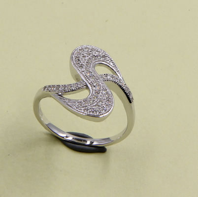 Swirl 925 Sterling Silver Round CZ Engagement Rings With Pave Sterling Silver Fashion Rings Silver Rings For Men 925
