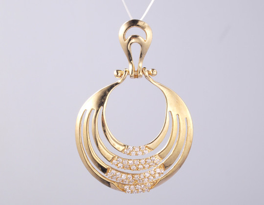 18K YELLOW Gold Unique 925 Silver Geometric Pendant Decorated With Customizable Zircon silver gemstone rings Accessory