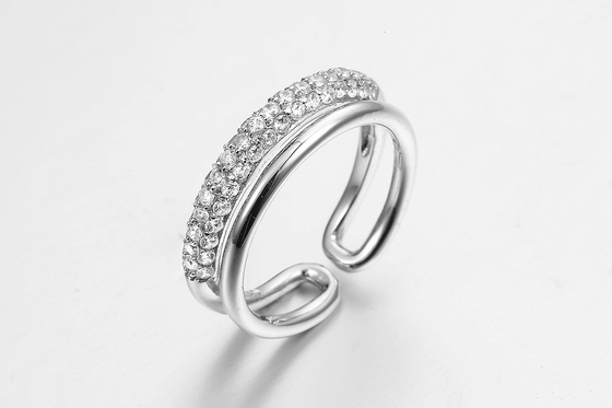 2.31g Circle Round Engagement Ring With Halo CZ 925 Silver