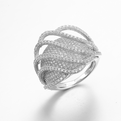 Geometrical Shape 925 Sterling Silver CZ Zircon Ring Custom Rings