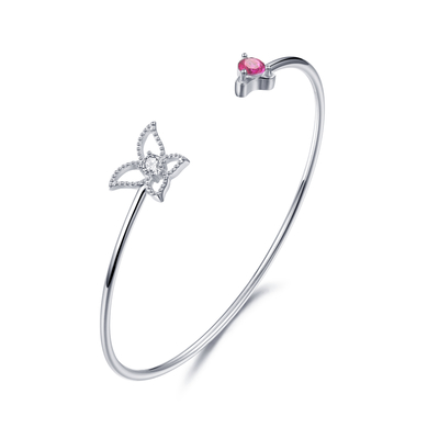 3.75mm Sterling Silver Butterfly Bangle Red Pandora Valentine's Day
