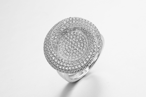 6.8g Sterling Silver Open Circle Ring Disc Tffany Interlocking Circles Ring