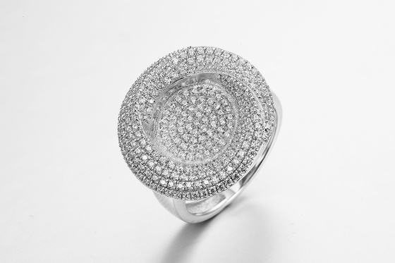 6.8g Sterling Silver Open Circle Ring Disc Tiffany Interlocking Circles Ring