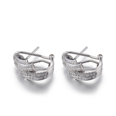 AAA+ 925 Silver CZ Earrings 2.81g 4mm Cubic Zirconia Stud Earrings