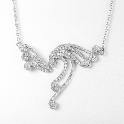 Cubic Zirconia 925 Sterling Silver Necklaces Flying Pheonix