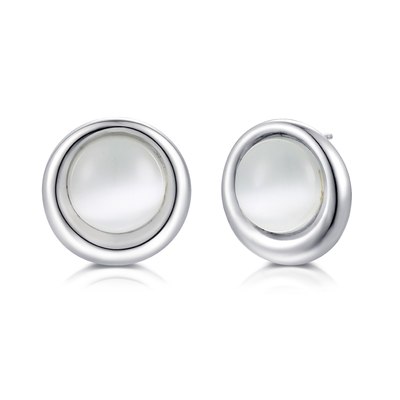 Round studs earrings Sterling Silver AAA+ 925 Silver CZ Earrings for women