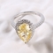 Radiant Cutting Pear Shaped 2.6g 925 Silver CZ Rings Sterling Silver Diamond Ring