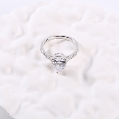 Round Shaped Engagement Rings 2.18g Couple 925 Silver CZ Rings