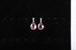 Princess Cut Pink Crystal Diamond Stud 925 Sterling Silver Gemstone Earrings