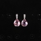 Trillion Shaped 925 Sterling Silver Gemstone Earrings Cartier Pink Crystal Earrings