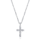 4*7mm Marquise Amethyst Silver CZ Cross Pendant Choker Necklace Jewelry Shop