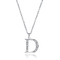 Customized Letters Pendant Cubic Zircon Silver CZ Cross Pendant Beaded Necklace