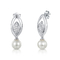 Pearl Series 925 Silver CZ Pearl Earrings June Birthdaystone Small Hoop Earrings