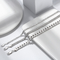 Cubic Zirconia Pure 925 Silver Bracelet Adjustable Cuban Chain For Men Women