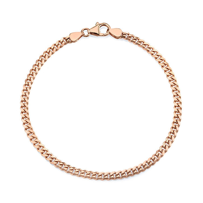 Cuban Link 925 Sterling Silver Jewelry Cubic Zirconia Chain Minimalist Bracelet