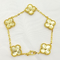 18k Gold Plated Clover 925 Silver Cz Bracelet Jewelry Sets