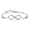 925 Sterling Silver Infinity Symbol Bracelet Women Adjustable Rhodium Plated