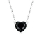 Jewelry Set Zircon Earrings 925 Sterling Silver Black Stone Ring Heart Necklace Women'S