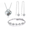 Custom 925 Sterling Silver Jewelry Set For Women Wedding Luxury Pendant Necklace Earrings