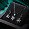 Engagement Wedding Women Silver Snowflake Jewelry CZ925 Silver Necklace Earring Set
