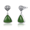 Leaf Designs 925 Sterling Silver Stud Earrings Gemstone Emerald Green Stone Earrings