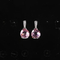 Natural 925 Sterling Silver Earring Square Pink Gemstone Stud Earrings 2.30g Small