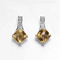 Luxury 925 Sterling Silver Stud Earrings 2.60g Yellow Gemstone Earring