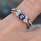925 Sterling Silver Diamond Engagement Rings , 3.0g Blue Zircon Engagement Ring