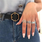 Round Shaped 925 Silver Cz Rings , Zirconia Wedding Diamonds Engagement Ring