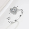 925 Sterling Silver Friendship Rings , Love Silver Zircon Classic Ring