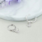 Sun Moon 925 Silver CZ Earrings , Rhodium Plated Moon Star Earring