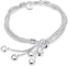 Simple Design 925 Sterling Silver Bracelet Five Thread Five Heart